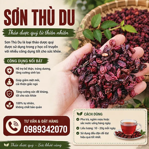 Sơn Thù Du Vị Thuốc Bổ Thận Tráng Dương Hàng Đầu Bảng